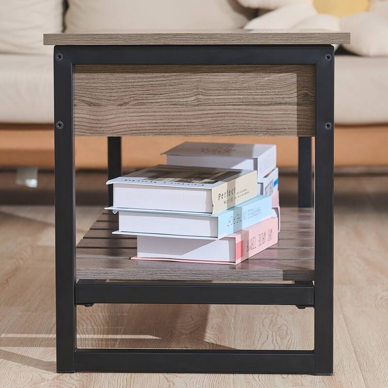 CO-Z Lift-Top Entryway Shoe Storage Bench with Shelf