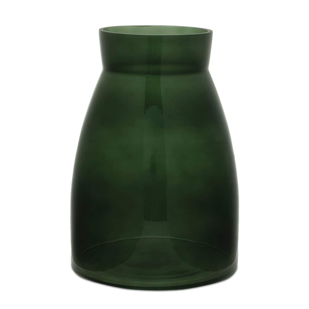 Green Glass Vase (Set of 2)