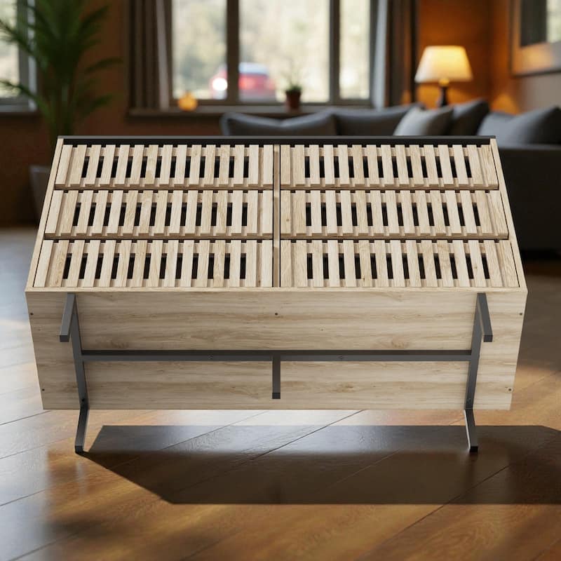 Modern Fluted 6-Drawer Bedroom Storage Cabinet Two-Tone Minimalist Wood Dresser Large Capacity Chest for Home