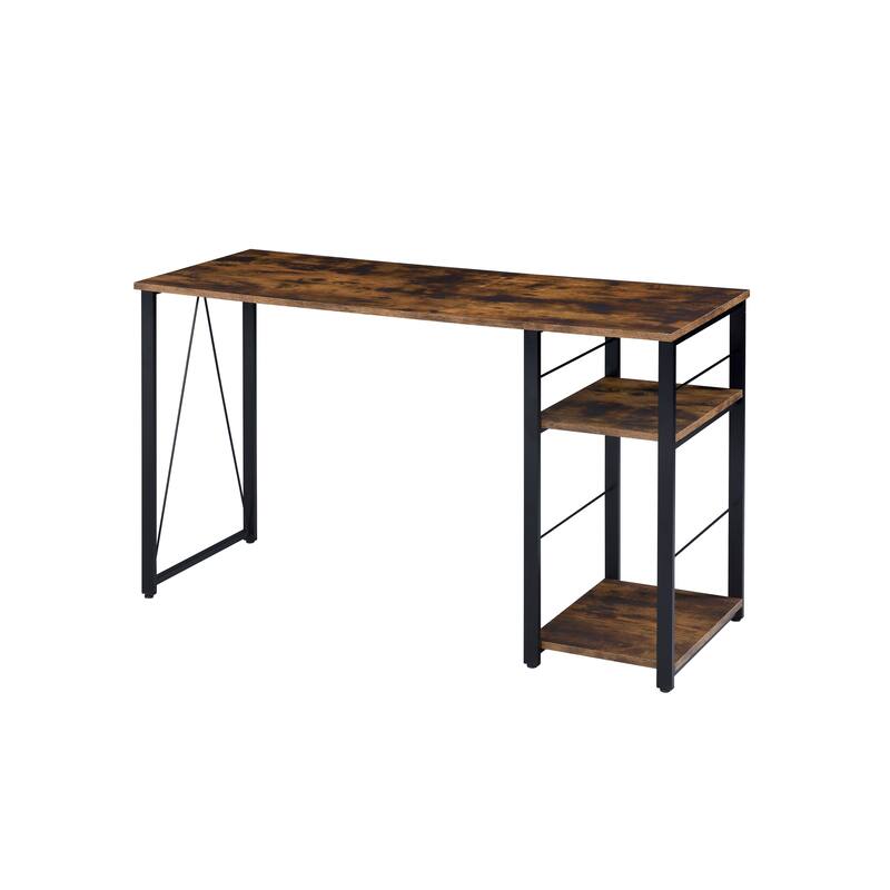 Versatile Weathered Oak Writing Desk with Innovative Design for Productivity