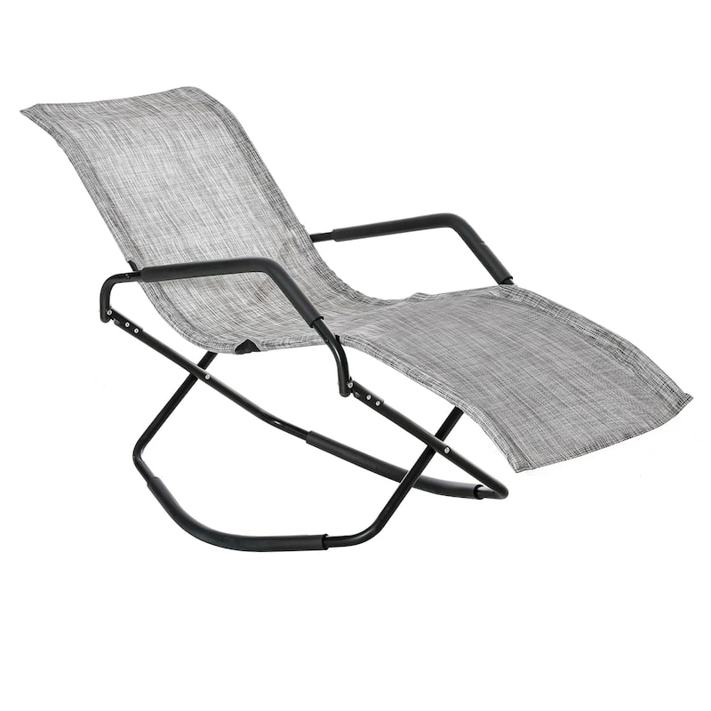 Rocking Sun Lounger, Chaise Lounge Rocker For Sunbathing, Sun Tanning, Foldable, Portable Outdoor Patio Chair