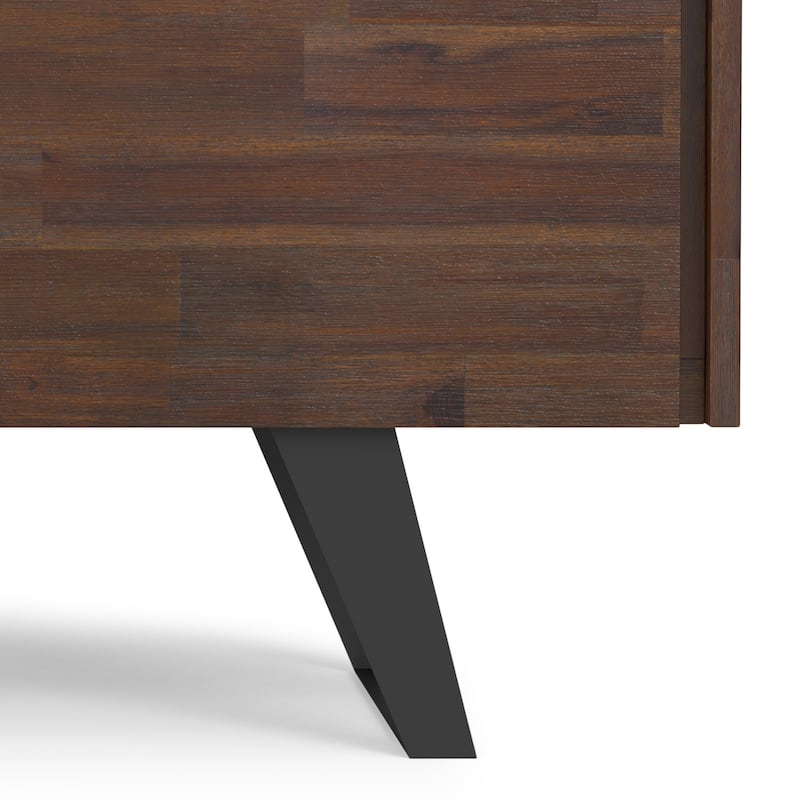 WYNDENHALL Mitchell Solid Acacia 40 inch Storage Cabinet in Distressed Charcoal Brown (Set of 2)