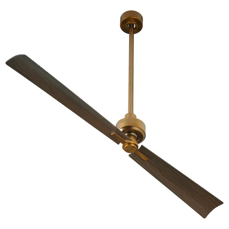 Quorum International 30562 Twain 56" 2 Blade Indoor / Outdoor Ceiling - Brushed Brass