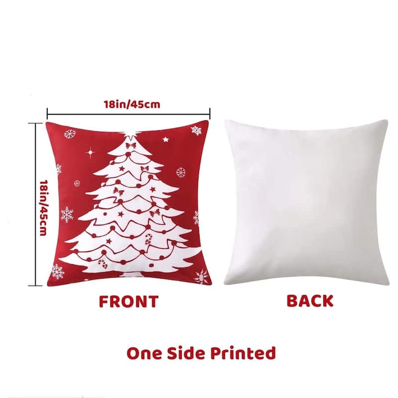 18x18 inch Soft Velvet Set of 4 Christmas Decorations Pillow Covers, Pillow Case