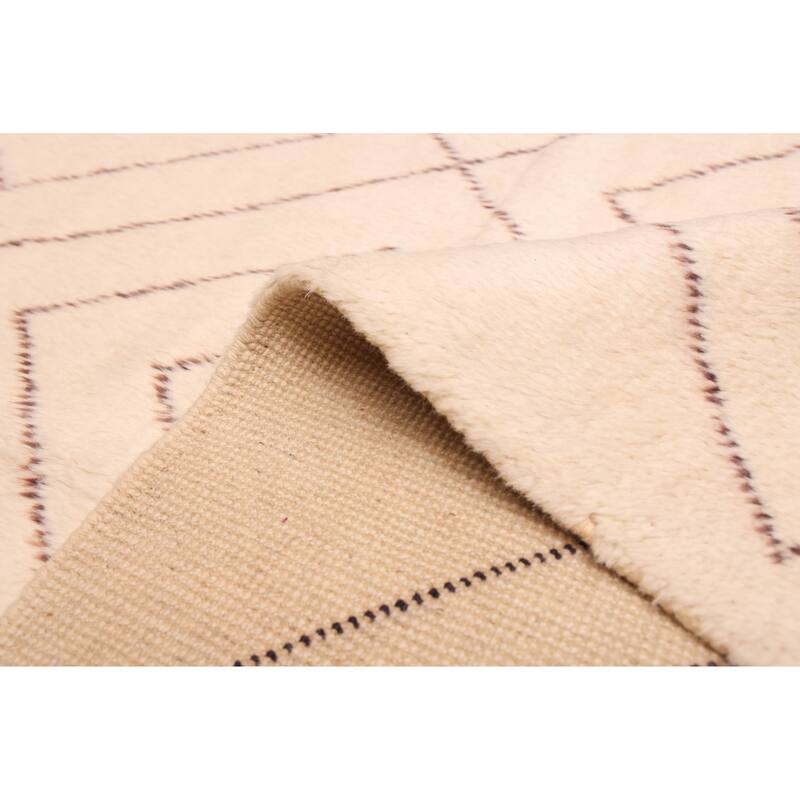 ECARPETGALLERY Hand-knotted Pak Finest Marrakesh Cream Wool Rug - 6'11 x 9'9