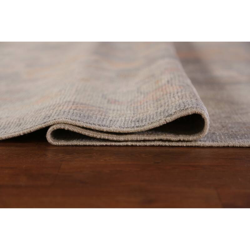 Hand Knotted Oriental 100% Wool Carpet Transitional All-Over Greys & Charcoal Oushak Area Rug - 11' 11'' X 9' 2''