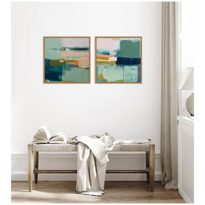 Kate and Laurel Color Block No. 1 & No. 2 2 Piece Framed Canvas Wall Art Set by Amy Lighthall