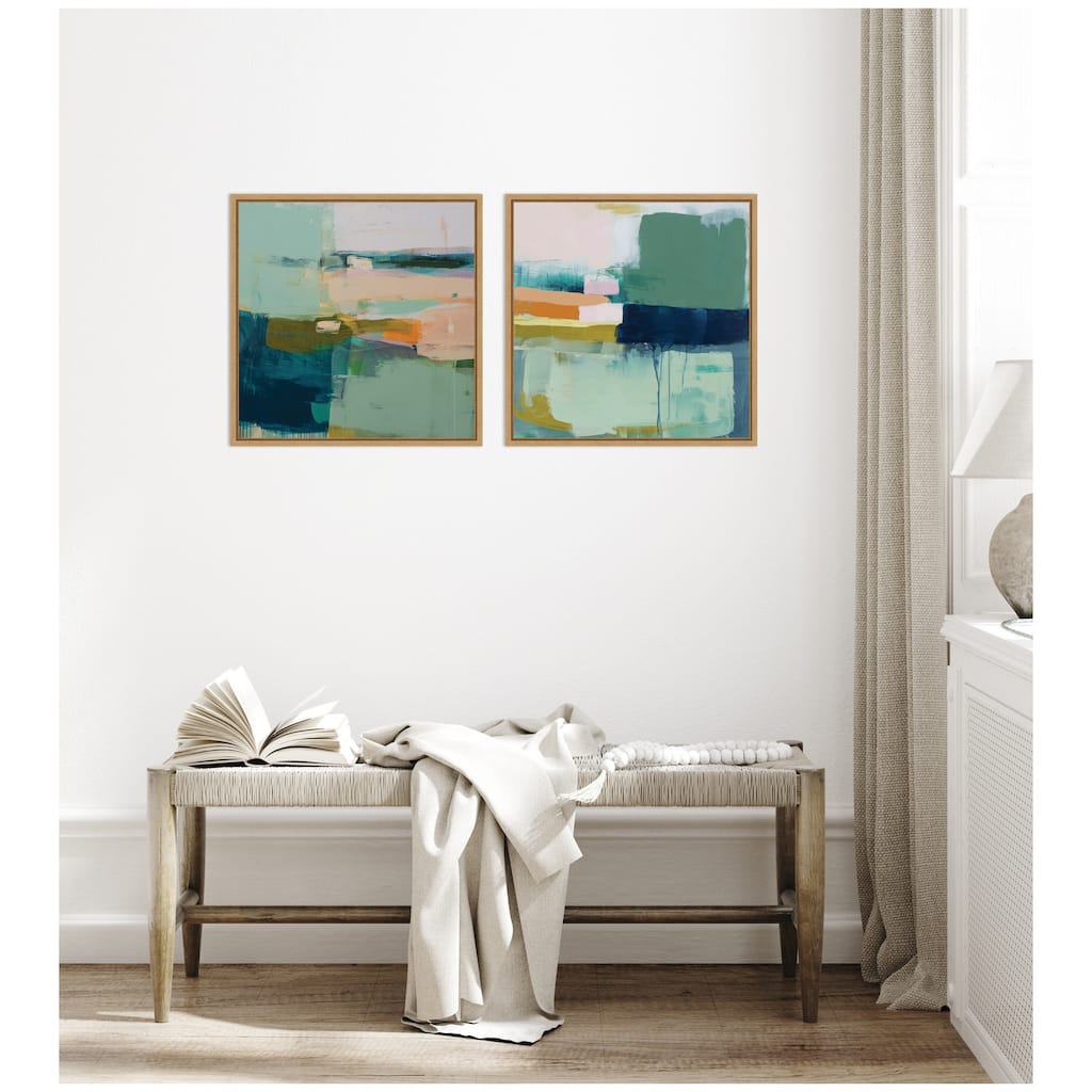 Kate and Laurel Color Block No. 1 & No. 2 2 Piece Framed Canvas Wall Art Set by Amy Lighthall