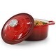 preview thumbnail 1 of 5, MegaChef 2.7 Quart Round Enameled Cast Iron Casserole in Gradient Red