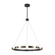 preview thumbnail 6 of 8, Rezz Black Modern Wagon Wheel LED Large Chandelier - 33.86 in. W x 32.68 in. H x 33.86 in. D