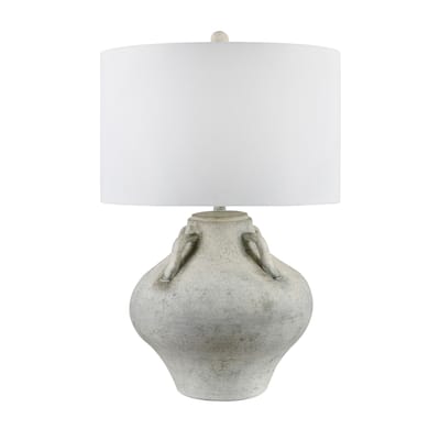 Beige/Grey Ceramic Table Lamp with Shade