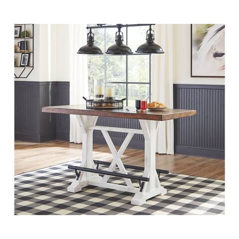 Valebeck Brown/ White Rectangular Dining Room Counter Table