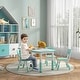 preview thumbnail 2 of 15, Qaba Kids Table and Chair Set with 4 Chairs, Adjustable Height, Easy to Clean Table Surface, for 1.5 - 5 Years Old