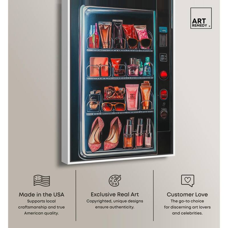 Fashion Vending Machine Canvas by Art Remedy