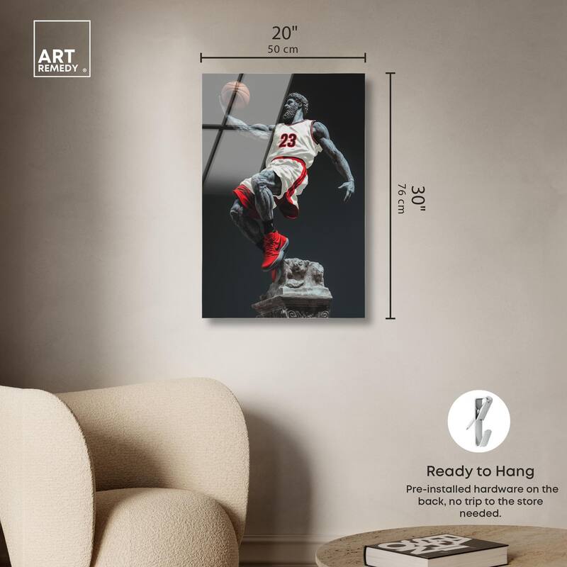 Basketball White Uniform Acrylic by Art Remedy, Ready to Hang