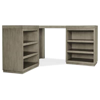 Linville Falls Corner Desk with Two Open Desk Cabinets