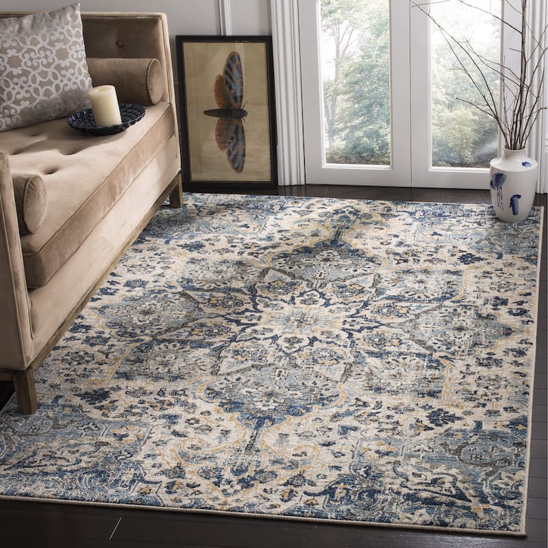 SAFAVIEH Carmel Raveca Vintage Boho Oriental Rug - 3' x 5' - Ivory/Blue
