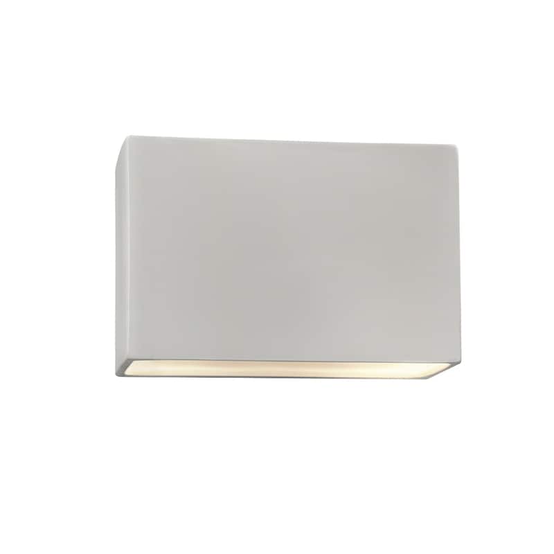 Ambiance 12-inch ADA Bisque Closed Top Rectangle Wall Sconce - Bisque