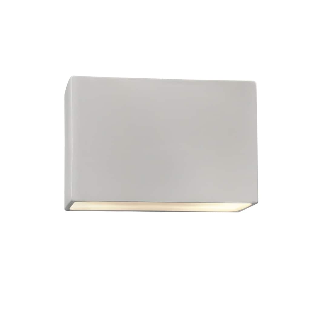 Ambiance 12-inch ADA Bisque Closed Top Rectangle Wall Sconce
