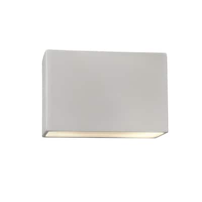 Justice Design Ambiance 12-inch ADA Bisque Closed Top Rectangle Outdoor Wall Sconce