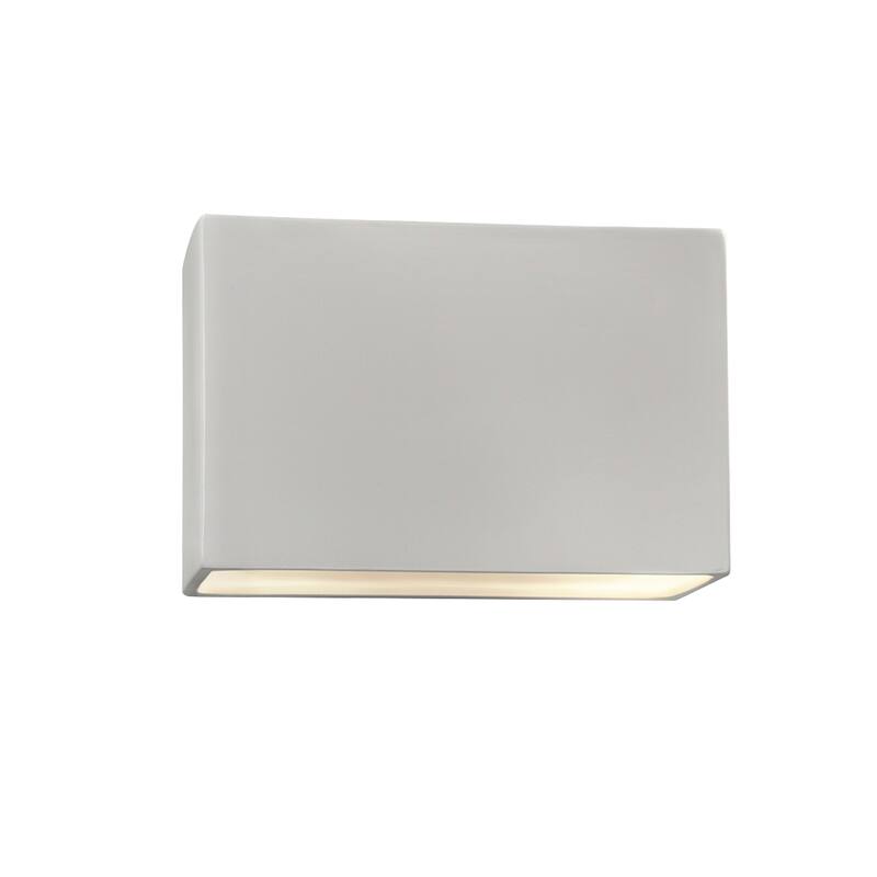 Justice Design Group Ambiance ADA Outdoor Large Ceramic Rectangle Wall Sconce with Open Top & Bottom - Bisque