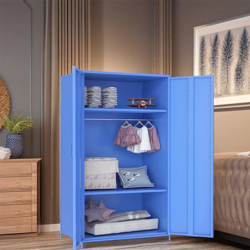 Steel Storage with Two Door and Hanging Rod N/A Bed Bath