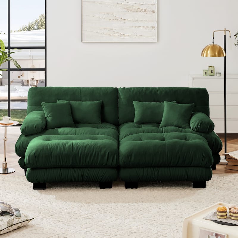 Cloud Couch 2-Seater Sofa with 2 Convertible Ottomans