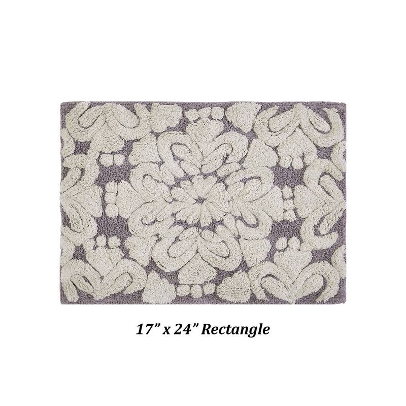 Better Trends 100% Cotton Soft & Super Absorbent Bathroom Rugs - Medallion Collection Non-Skid Latex Machine Washable Bath Mats