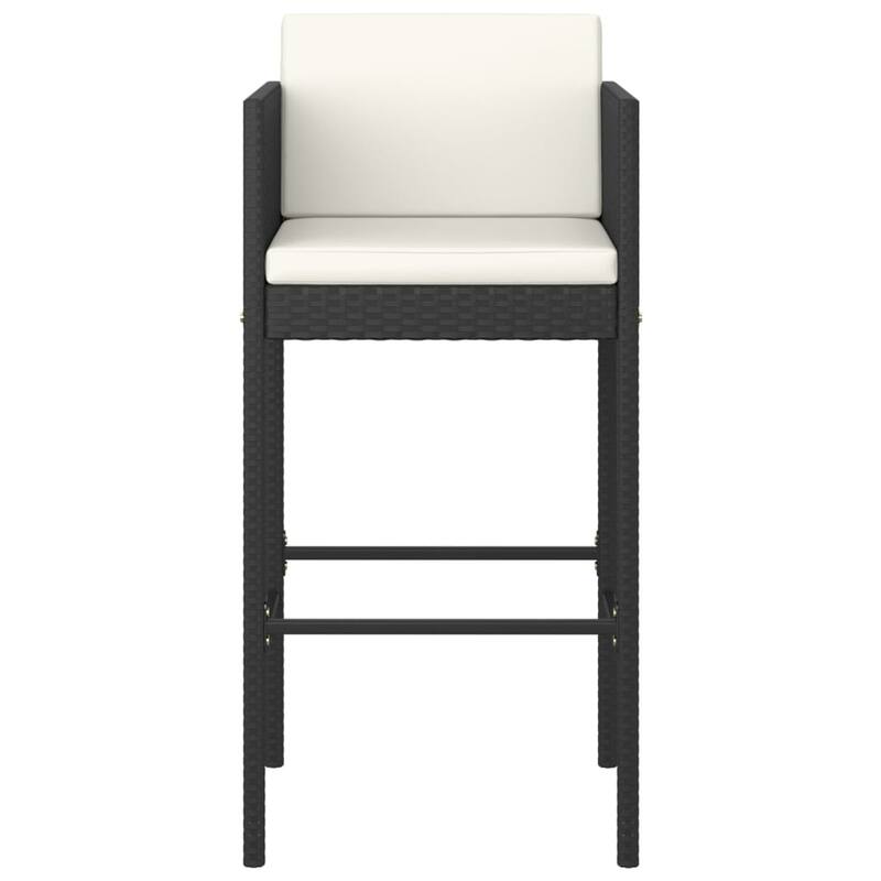 vidaXL Patio Bar Set Outdoor Bistro Set Bar Stool Bistro Table Poly Rattan