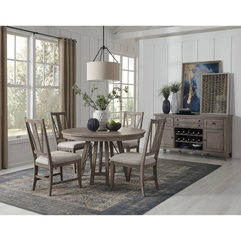 Magnussen Home Paxton Place Dovetail Grey Upholstered Side Chair Two Pack - 19.75''W x 23.25''D x 40''H