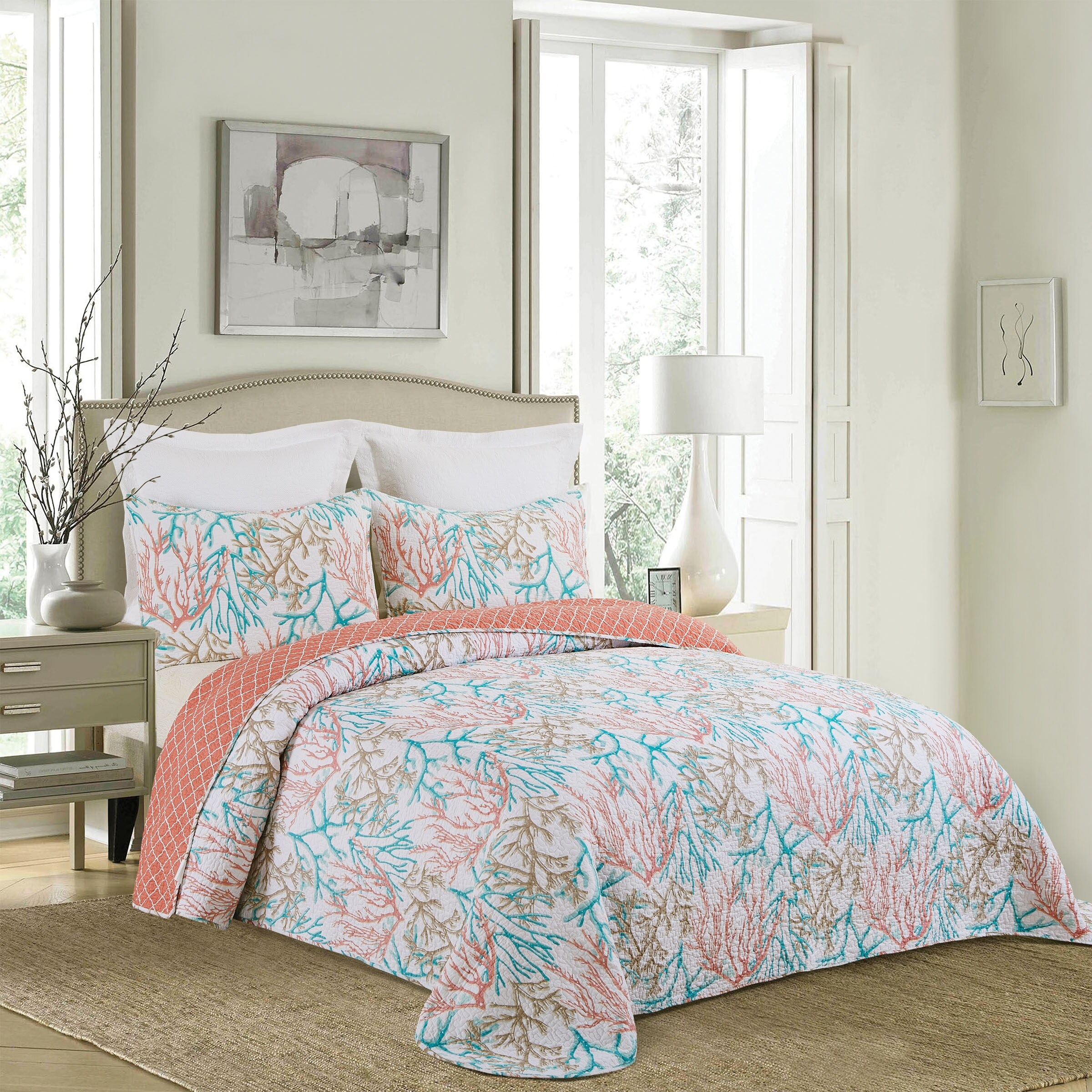 Oceanaire Seafoam 1-Piece Bedspread (Shams are not included)