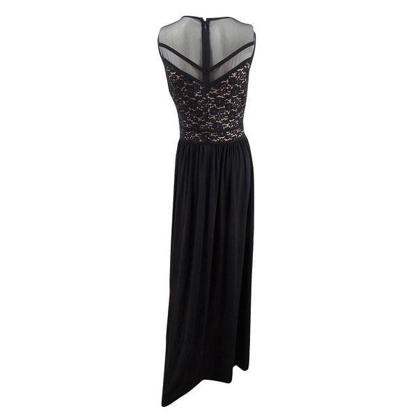 nightway illusion sequined lace gown