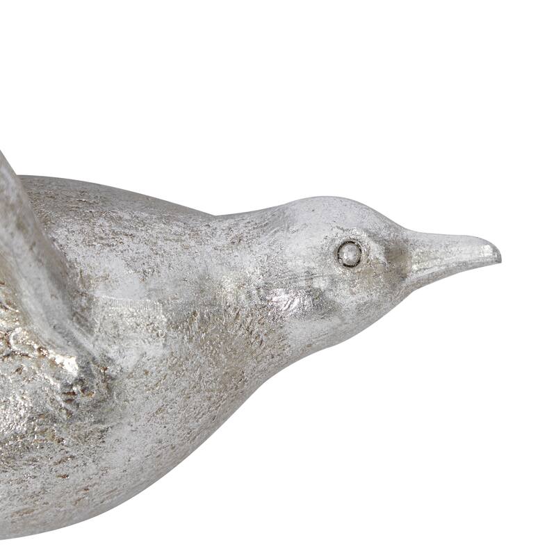 Polystone Weathered 3D Floating Bird Wall Decor (Set of 3) - Dark Brown, Gold, Silver
