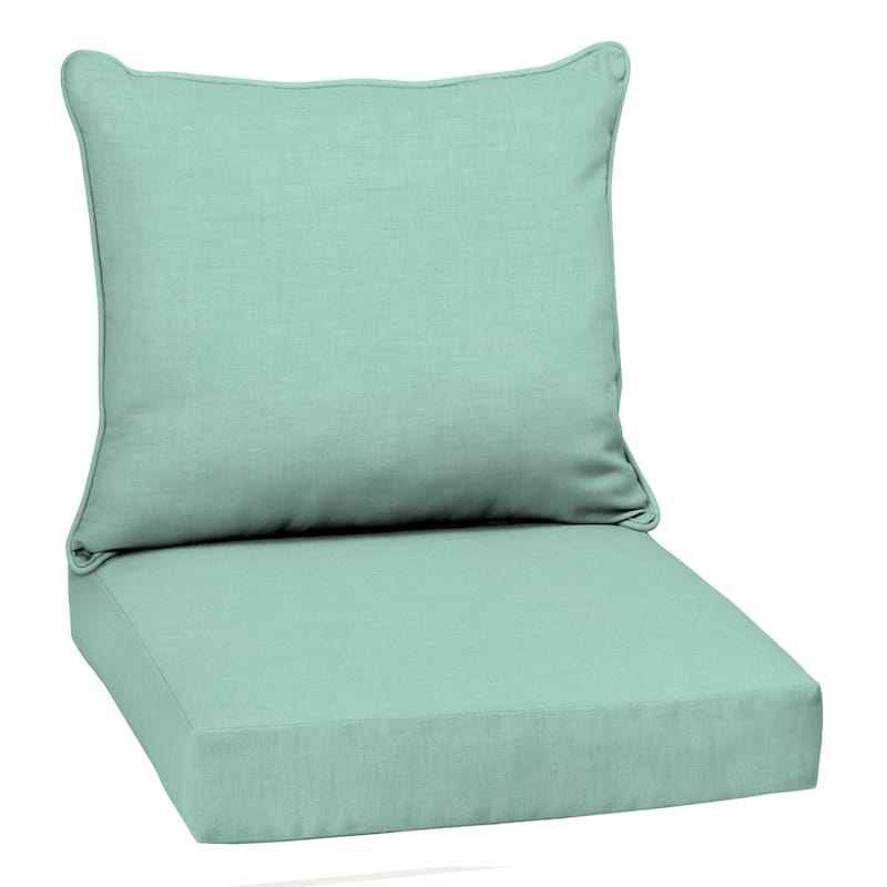 ARDEN 24-inch Outdoor Deep Seat Cushion Set - 22 W x 24 D in. - Aqua Leala