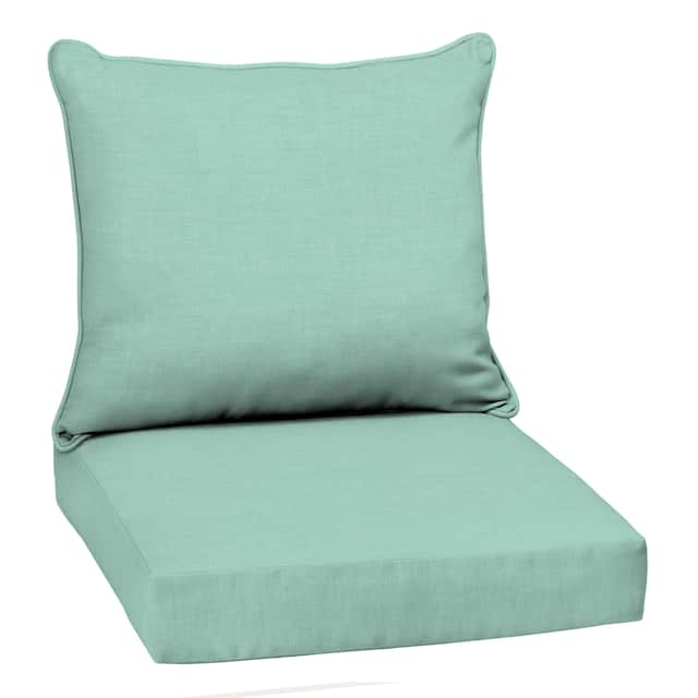 Arden Selections 24-inch Outdoor Solid Color Deep Seat Cushion Set - 22 W x 24 D in. - Aqua Leala