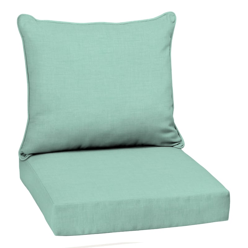 Arden Selections 24-inch Outdoor Deep Seat Cushion Set - 22 W x 24 D in. - Aqua Leala