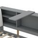 preview thumbnail 10 of 15, Twin Size Wood Platform Bed with Storage Headboard and Drawers, Features Rotatable Storage Board