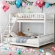 preview thumbnail 16 of 26, Twin XL over Queen Bunk Bed with Ladder and Guardrails,Two Separate Platform Beds