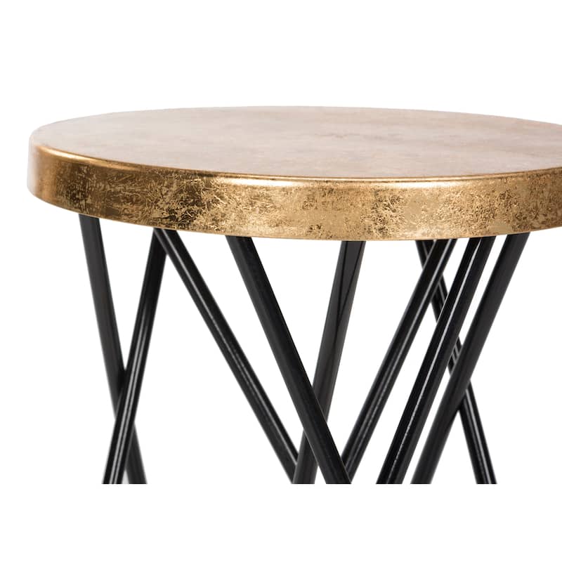 SAFAVIEH Paulette Gold Leaf Counter Stool - 17" x 17" x 24" - 17Wx17Dx24H
