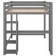 preview thumbnail 7 of 7, Gray Full Size Loft Bed with Built-in Desk and Shelves