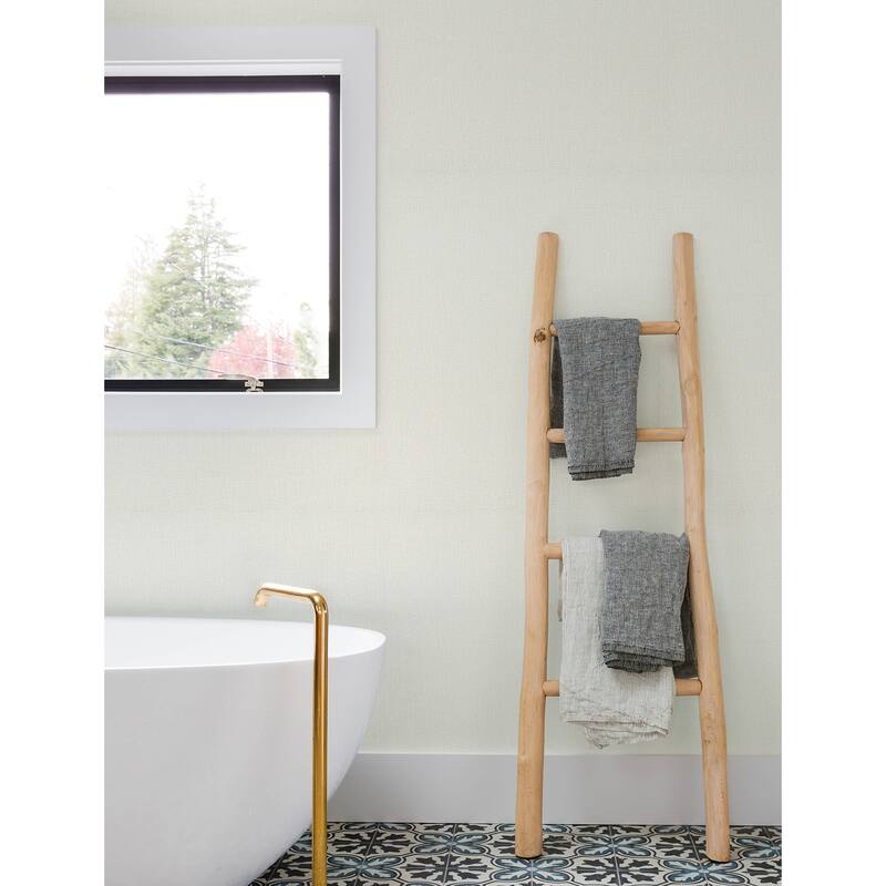 Chesapeake Sonia Bone Faux Linen Wallpaper