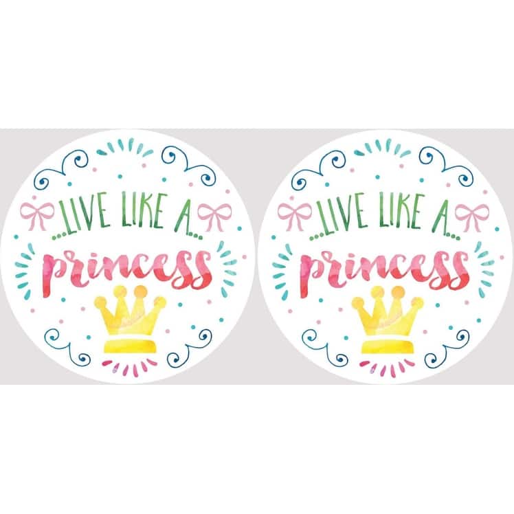 Live Like a Princess Golden Crown Car Coasters Set of 2 - Multi