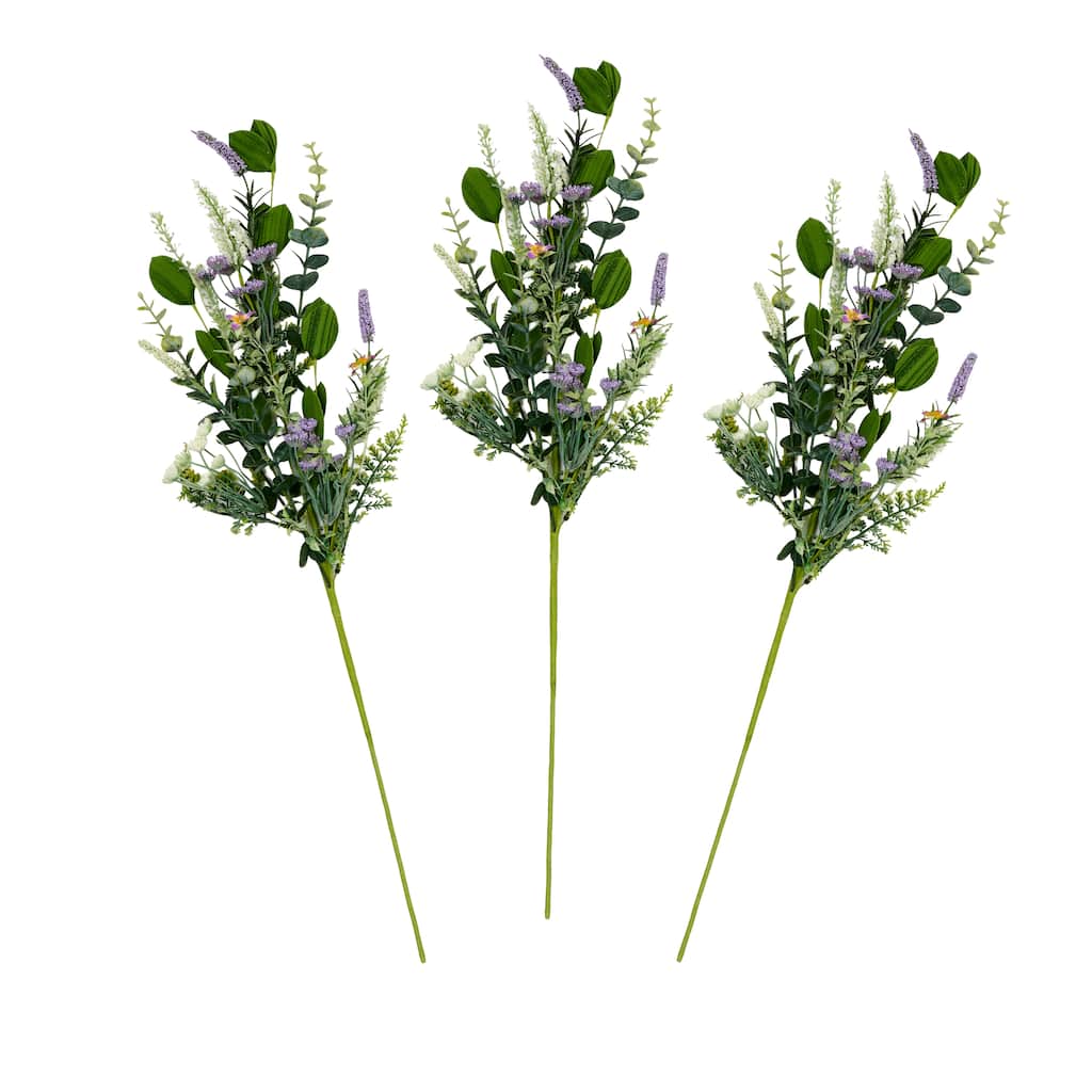 31" Lavender and Green Leaves Spray - 31