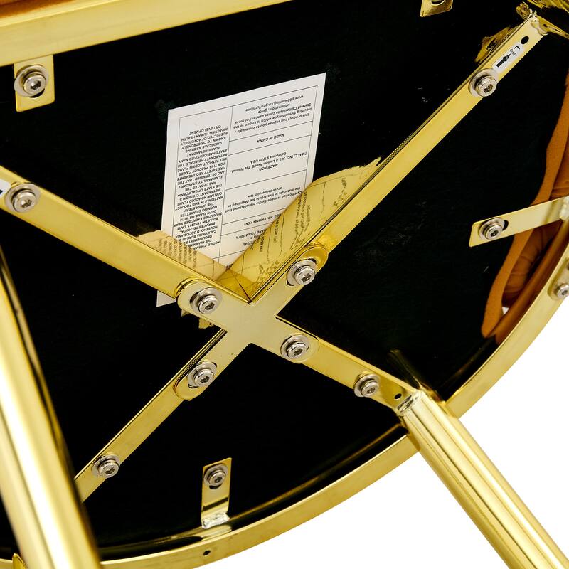 Velvet Dining Chairs Set of 2, Modern Upholstered Vanity Chairs Accent Chairs with Golden Metal Legs