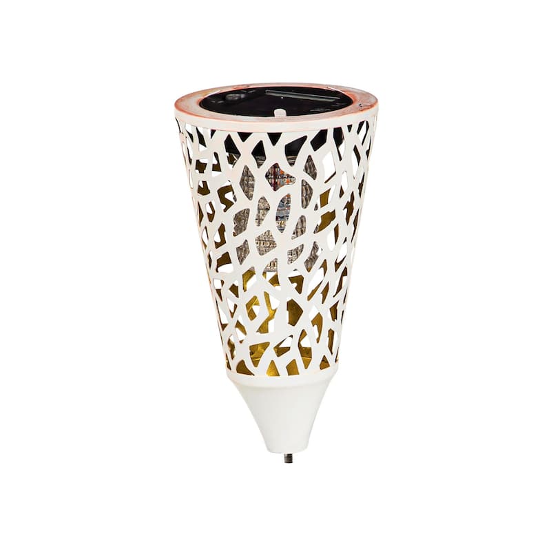 Tapered Laser Cut Solar Interchangeable Finial, Ivory