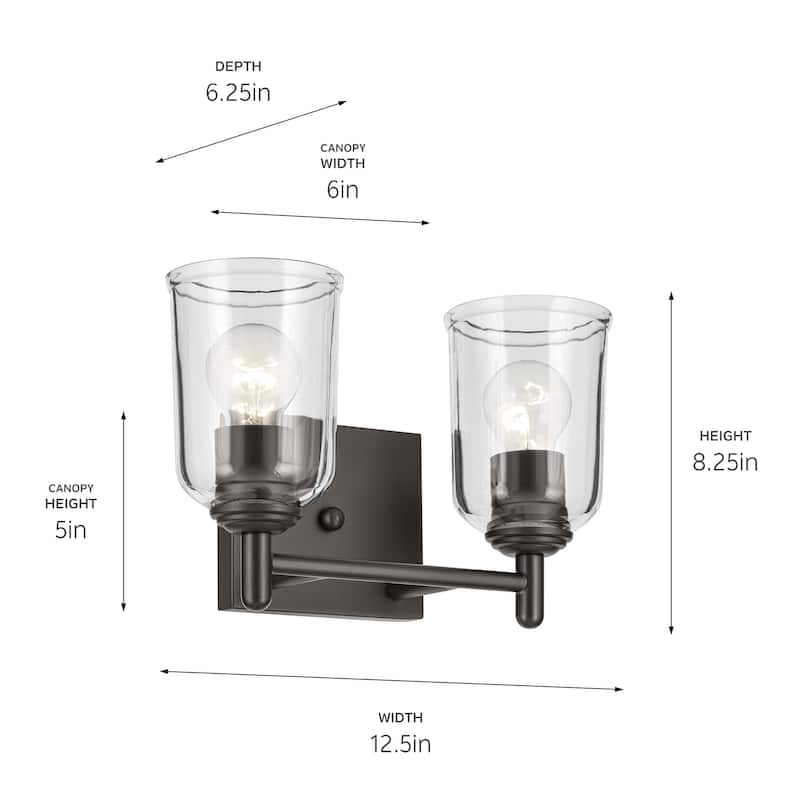 Kichler Lighting Shailene Bathroom Vanity Light with Clear Glass