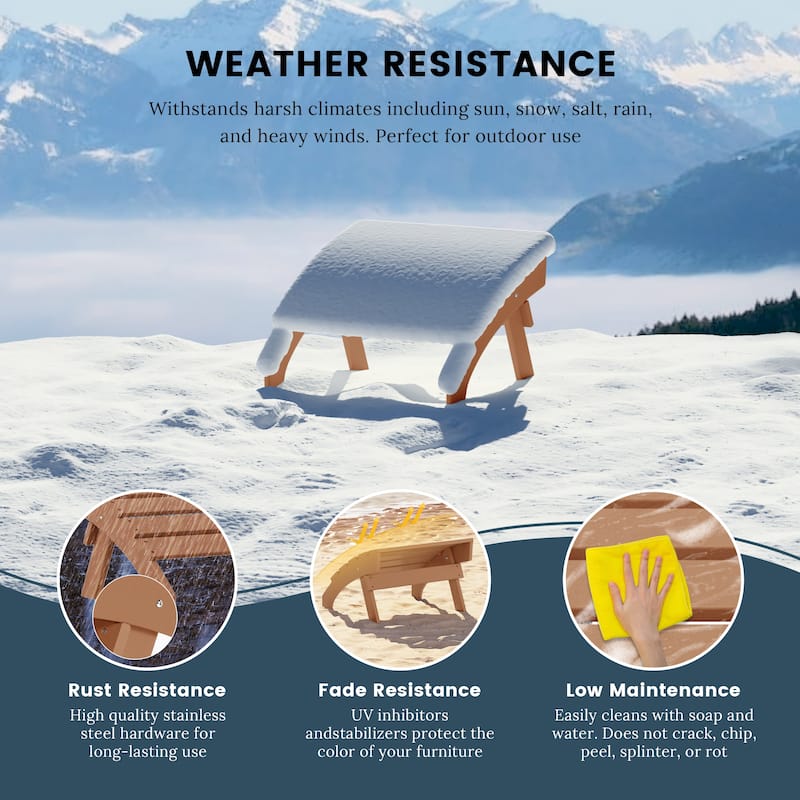 Polytrends Altura Outdoor Adirondack Folding Ottoman