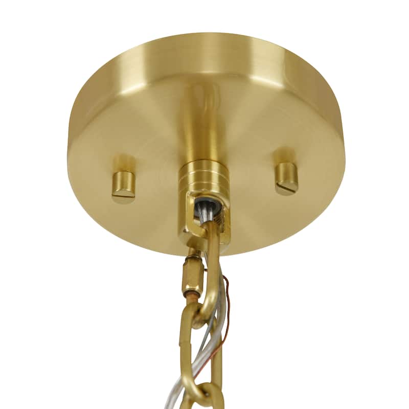 Beacon Lighting Elora 9 Light Round Pendant with Jade Stone - Brass