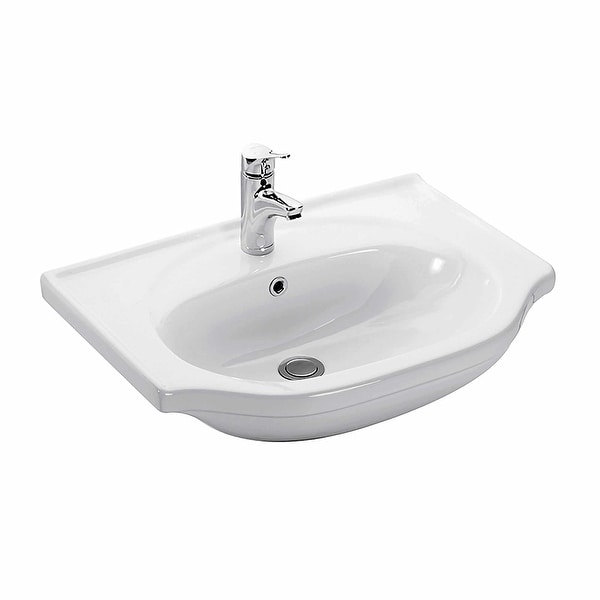WS Bath Collections Basic 4834 Basic 26-3/10" Wall Mounted Bathroom Sink - White