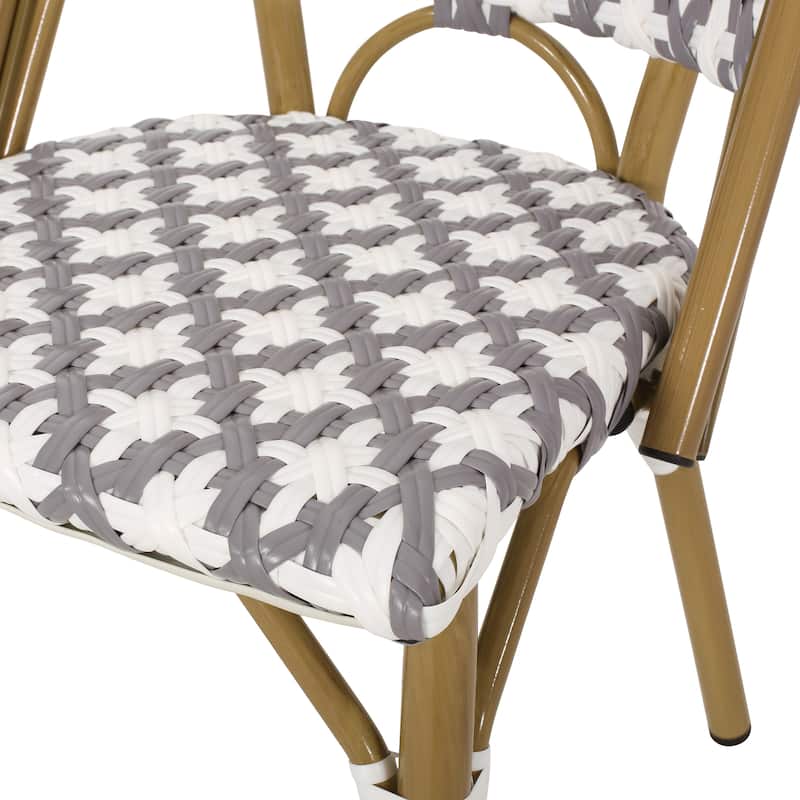 Louna Outdoor French Cafe Chairs (Set of 2) by Christopher Knight Home